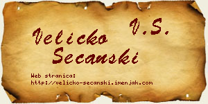 Veličko Sečanski vizit kartica